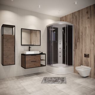 Душевая кабина Niagara NG-3502-14F с гидромассажем 100x100см серебро/тонированное